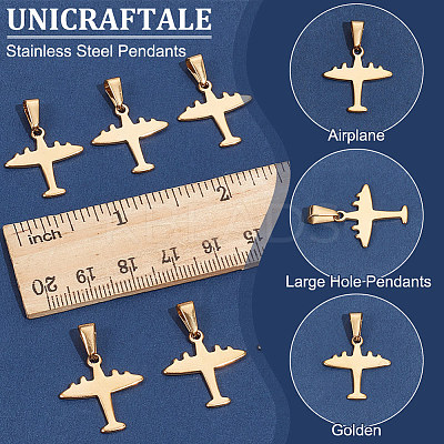 10Pcs 304 Stainless Steel Pendants STAS-UN0054-42-1