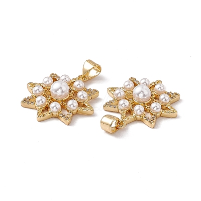 Brass Micro Pave Cubic Zirconia Pendants KK-B061-11G-1