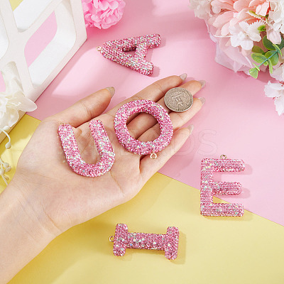 5Pcs 5 Styles Handmade Polymer Clay Rhinestone Big Pendants FIND-BT0001-39D-1