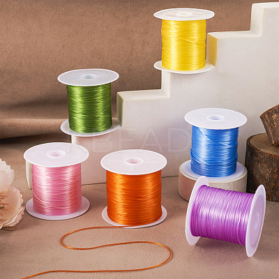 6 Rolls 6 Colors 10M Flat Elastic Crystal String EW-TA0001-04A-1