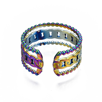 Curb Chain Shape Cuff Rings RJEW-N038-012-1