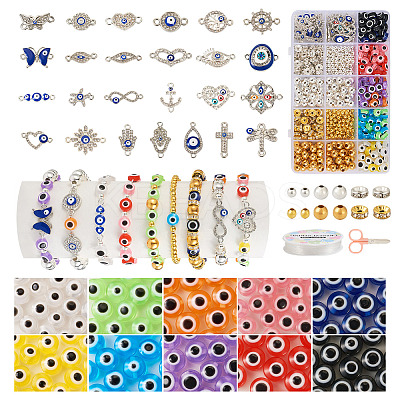 DIY Evil Eye Bracelet Making Kit DIY-TA0004-41-1