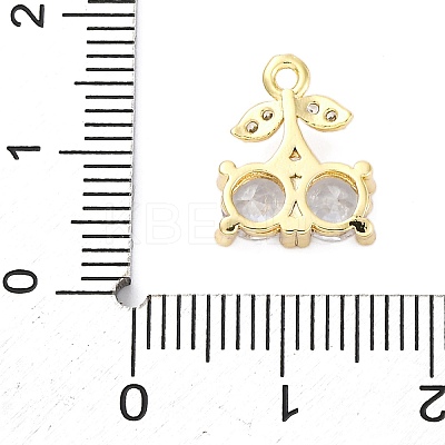 Brass Micro Pave Cubic Zirconia Charms KK-A240-20G-1