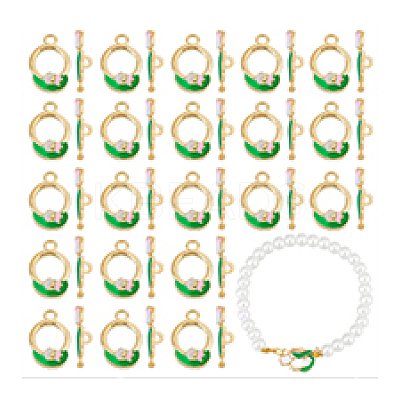 40Pcs 2 Styles Tulip Alloy Enamel Pendants FIND-PH0021-39-1