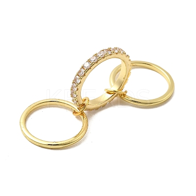 Brass Micro Pave Cubic Zirconia Finger Rings RJEW-P166-01A-G-1