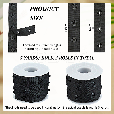 5Yards Polyester Sewing Snap Button Tape DIY-OC0014-49B-1