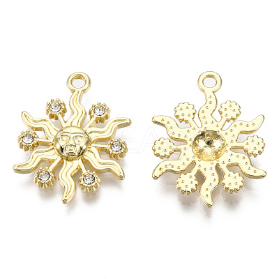 Rack Plating Alloy Crystal Rhinestone Pendants PALLOY-T086-03LG-1