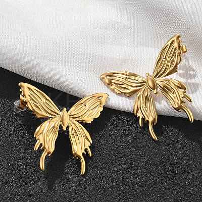 304 Stainless Steel Stud Earrings for Women EJEW-K306-21G-1