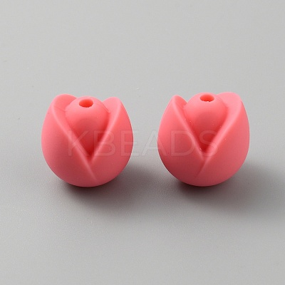Flower Food Grade Eco-Friendly Silicone Beads LS-SIL-WH0013-47B-1