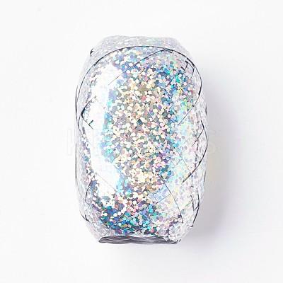 Single Face Laser Balloons Ribbon SRIB-WH0003-B05-1