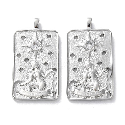 Brass Micro Pave Cubic Zirconia Pendants KK-C079-05P-1