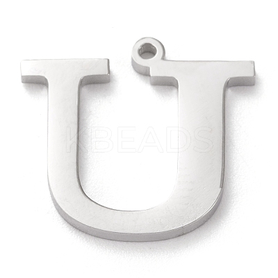 Tarnish Resistant 304 Stainless Steel Letter Pendant Rhinestone Settings STAS-J028-01U-1