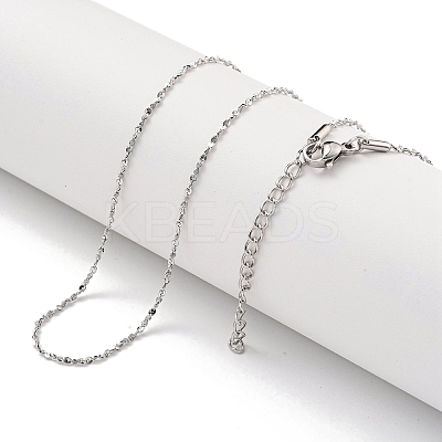 Non-Tarnish 304 Stainless Steel Serpentine Chain Necklaces LS-NJEW-R266-07P-1