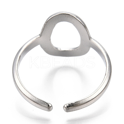 Non-Tarnish 304 Stainless Steel Hollow Oval Cuff Rings RJEW-N038-120P-1
