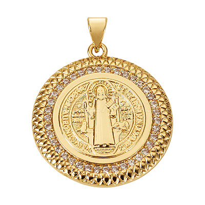 1Pc Brass Micro Pave Cubic Zirconia Pendants KK-TA0002-80B-G-1
