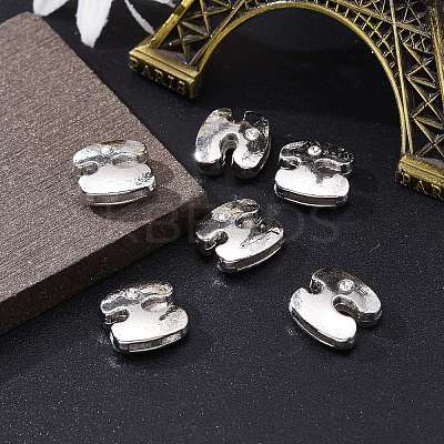 Letter Slider Beads for Watch Band Bracelet Making ALRI-O012-H-NR-1