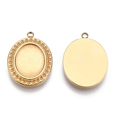 304 Stainless Steel Pendant Cabochon Settings STAS-T060-55G-1