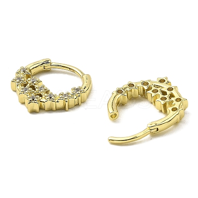 Star Brass Micro Pave Cubic Zirconia Hoop Earrings EJEW-L270-28G-1