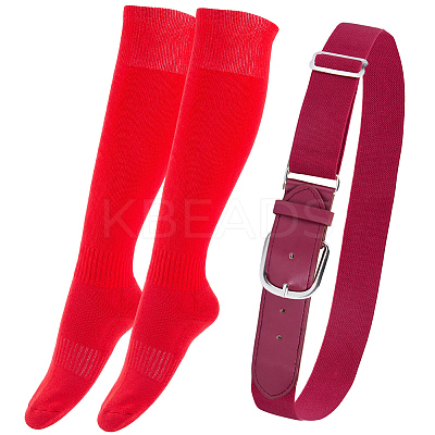 1 Pair Polycotton Solid Color Football Socks AJEW-CL0001-33B-1