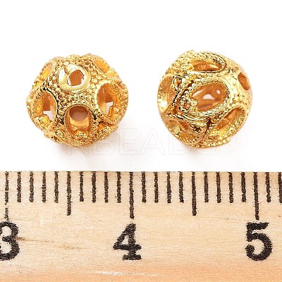 Rack Plating Brass Beads KK-A377-15G-1