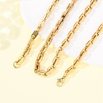 304 Stainless Steel Arch Link Chain Necklaces for Women Men NJEW-F363-05G-1