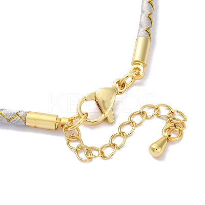 Polyester Cord Braided Bracelet Makings MAK-Z003-01G-15-1