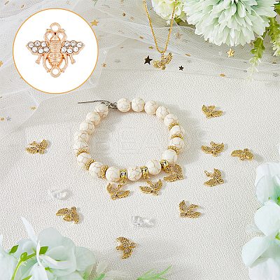 60Pcs Alloy Crystal Rhinestone Connector Charms ALRI-DC0001-01-1
