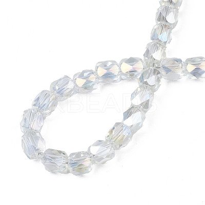 Electroplate Transparent Glass Beads Strands EGLA-N002-13-B-1