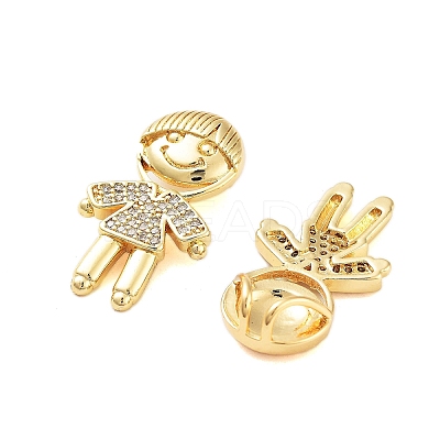 Rack Plating Brass Clear Cubic Zirconia Pendants KK-S379-09G-A-1