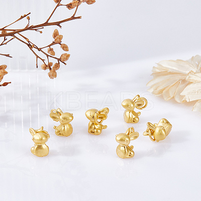 20Pcs Matte Style Alloy Rabbit Charms FIND-SC0003-87-1