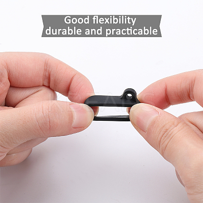 40Pcs 4 Style Silicone Rings with 10Pcs Adjustable Necklace Lanyard Anti-Lost Pendant Holder DIY-GF0008-10-1