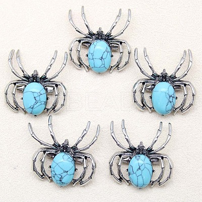 Synthetic Turquoise Brooch PW-WG35787-10-1