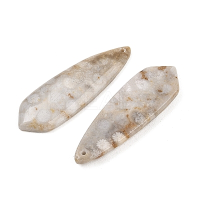 Natural Fossil Coral Pendants G-B187-01C-01-1