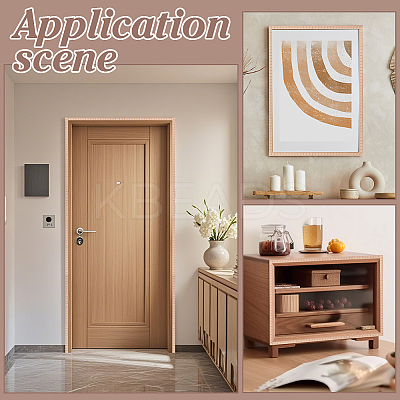 Square Wood Carving Waistline Edge Strips for Living Room Background Wall Decorative DIY-WH0622-561-1