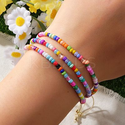 Adjustable Resin Beaded Multi-strand Bracelets for Women FS8749-1