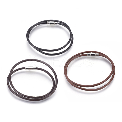 Leather Cord Wrap Bracelets/Necklace BJEW-JB03920-M-1