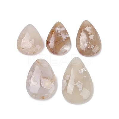 Natural Cherry Blossom Agate Cabochons G-U020-01-1