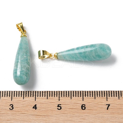 Natural Amazonite Teardrop Pendants G-Q005-03G-05-1
