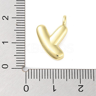 Rack Plating Brass Balloon Letter Pendants KK-C050-01G-Y-1