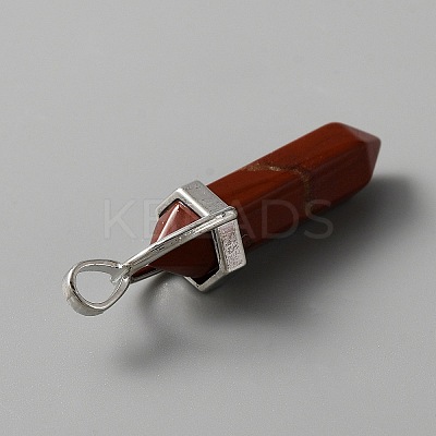 Natural Red Jasper Double Terminal Pointed Pendants LS-G-TAC0001-07A-1