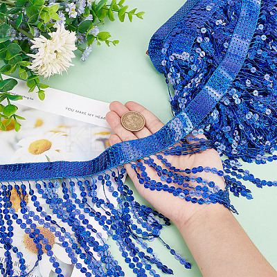 10 Yards Polyester Tassel Lace Ribbon DIY-WH0430-569C-1