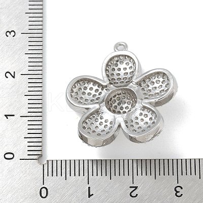 Rack Plating Brass Micro Pave Clear Cubic Zirconia Pendants KK-G515-63P-01-1