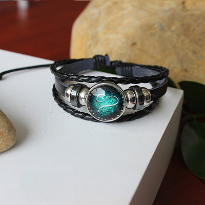 Constellation Stainless Steel Braided Bead Bracelets WG47057-05-1