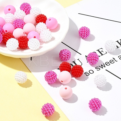 DIY Round Silicone & Acrylic & Berry Beads Making Findings Kits DIY-FS0006-26D-1