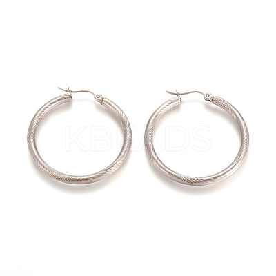 Non-Tarnish 304 Stainless Steel Geometric Hoop Earrings STAS-D171-16A-P-1