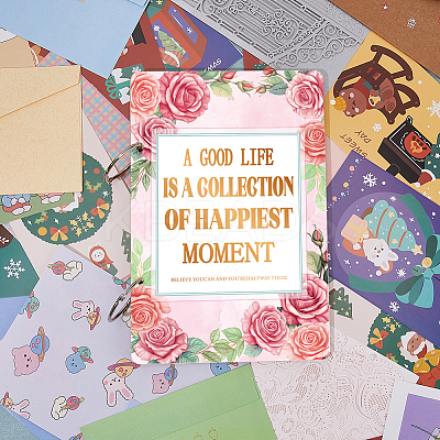 Wooden 2-Ring Loose Leaf Binder Postcard Phote Album Cover DIY-WH0547-048-1