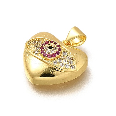 Rack Plating Brass Micro Pave Cubic Zirconia Pendants KK-L226-001G-05-1