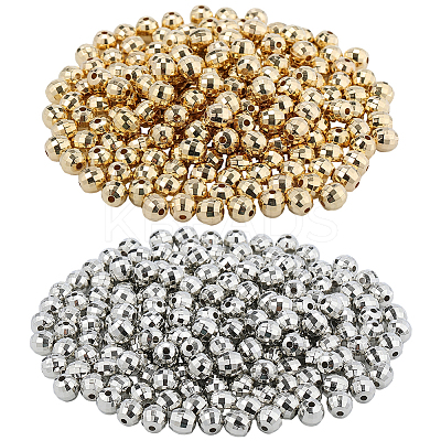 400Pcs 2 Colors CCB Plastic Beads CCB-PA0001-15-1