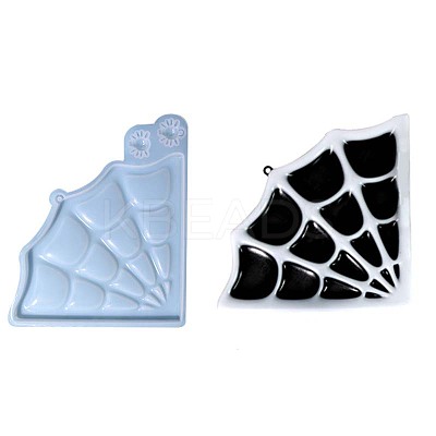 Halloween Theme DIY Spider Web Pendant Decoration Silicone Molds DIY-F143-04-1