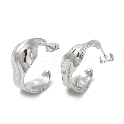 Non-Tarnish 304 Stainless Steel Irregular Twist Stud Earrings EJEW-B026-02P-1